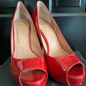 Vince Camuto true red patent leather high heels